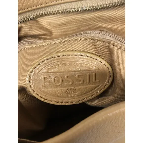 Fossil beige Leather Expandable Shoulder Bag - Picture 6 of 6